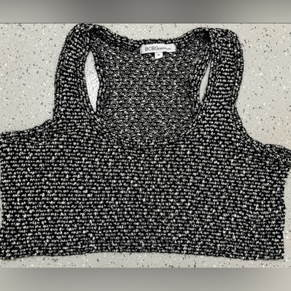 BCBGeneration Black + White Knit Tank Top [M]